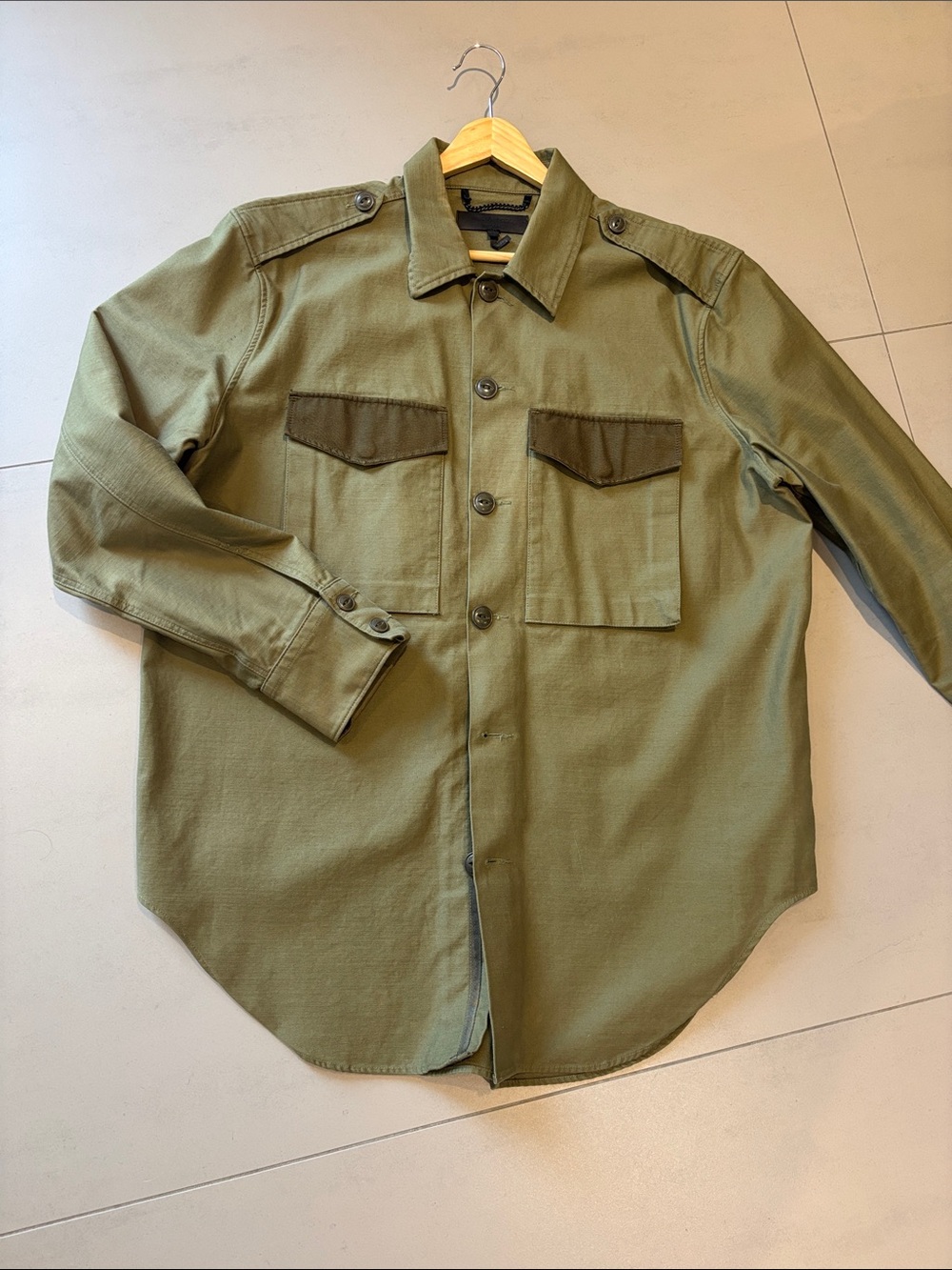 rag & bone Olive Green Military Field Shirt Jacket